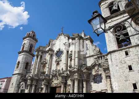 Catedral De La Habana, San Cristobal Kathedrale, Plaza De La Catedral, Havanna, La Habana Vieja, Kuba Stockfoto