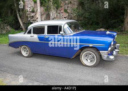 1956 Chevrolet Bel Air, Classic Oldtimer Parken auf der Straße, Vinales, Pinar Del Rio Provinz, Kuba Stockfoto