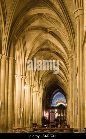 Abtei von St Albans Kirchenschiff Herts Stockfoto