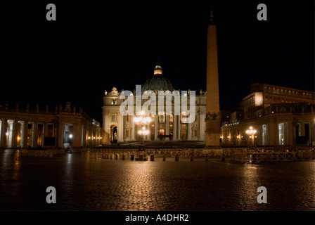 St Peters Square Nacht Rom Italien Stockfoto
