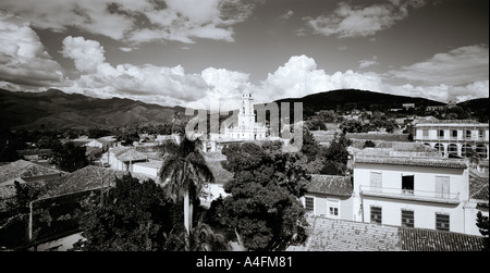 Städte der Welt. Panorama Stadtbild von der schönen Altstadt von Trinidad in Kuba In Mittelamerika. Kultur Lateinamerika reisen Stockfoto