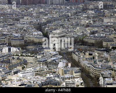 Arc de Triomphe von Effel tower Stockfoto