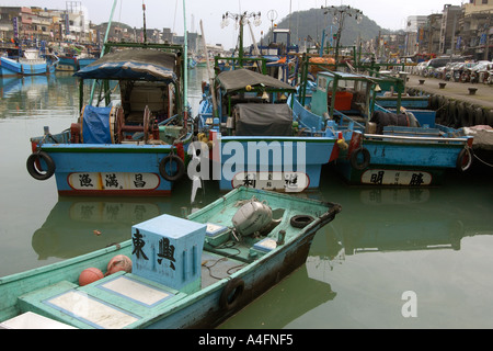 Angelboote/Fischerboote im Hafen von Nanfang Ao Suao Taiwan Republic Of China Stockfoto