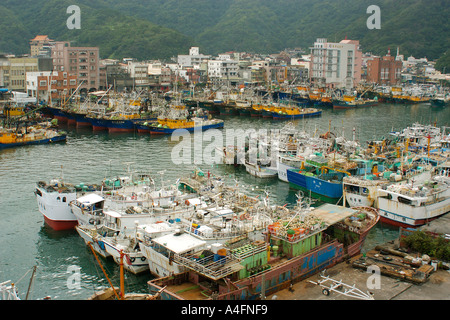 Angelboote/Fischerboote im Hafen von Nanfang Ao Suao Taiwan Republic Of China Stockfoto