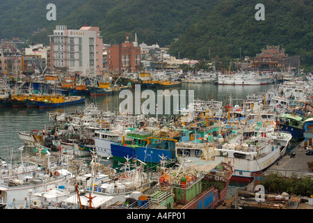 Angelboote/Fischerboote im Hafen von Nanfang Ao Suao Taiwan Republic Of China Stockfoto