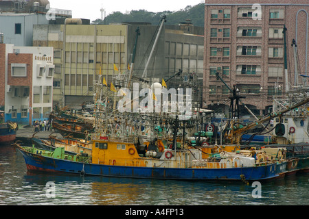 Angelboote/Fischerboote im Hafen von Nanfang Ao Suao Taiwan Republic Of China Stockfoto