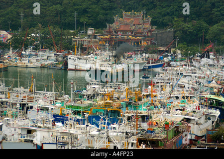 Angelboote/Fischerboote im Hafen von Nanfang Ao Suao Taiwan Republic Of China Stockfoto