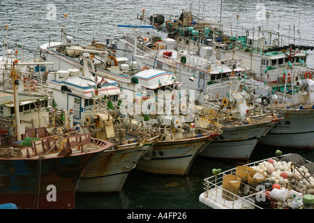 Angelboote/Fischerboote im Hafen von Nanfang Ao Suao Taiwan Republic Of China Stockfoto