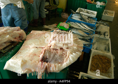 Einschließlich der Walhai Fleisch Tofu Hai Nanfang Ao Fisch Meeresfrüchte Markt Suao Taipei Taiwan Republic Of China Stockfoto