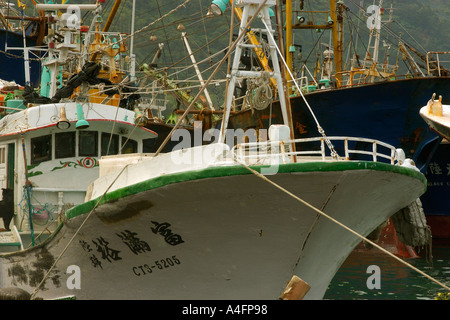 Angelboote/Fischerboote im Hafen von Nanfang Ao Suao Taiwan Republic Of China Stockfoto