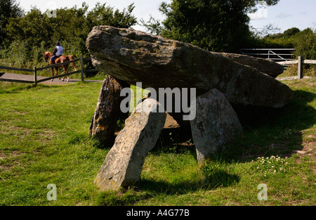 Arthurs Stein gesetzt eine Grabkammer auf einem Hügel in der Nähe von Dorstone Golden Valley Herefordshire England UK Stockfoto