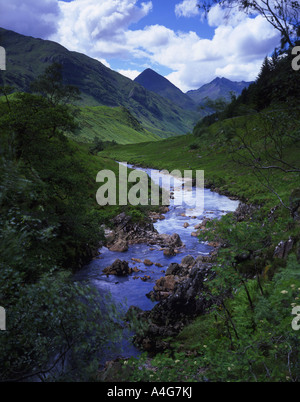 Der Sattel betrachtet von Glen Shiel. Stockfoto