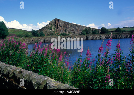 Cawfields Crag Hadrian s Wand Northumberland, England Stockfoto