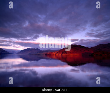 Letztes Licht auf A Cruach und Ben Starav, Loch Etive, Argyll Stockfoto