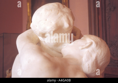 Der Kuss von Auguste Rodin Marmorskulptur Rodin Museum Paris Frankreich Europa Stockfoto