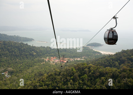 Malaysia Kedah Langkawi Pantai Kok Gunung Mat Cincang Seilbahn über Westküste Stockfoto