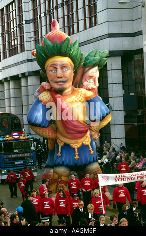 Oberbürgermeister von London zeigen Gog und Magog in Gresham Street Stockfoto