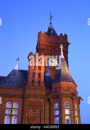 Cardiff Bay Pierhead Gebäude nachts Cardiff South Wales UK Stockfoto