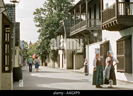 Blick auf St. George Street im historischen St. Augustine Florida USA Stockfoto