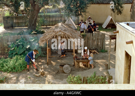 Blick auf ein lebendiges Geschichtsmuseum in St. Augustine Florida USA Stockfoto