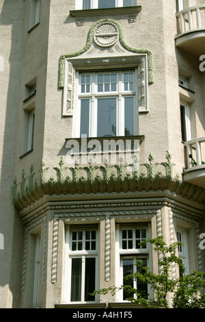 Art Deco Gebäude Martiusstrasse Künstler Viertel Schwabing München Bayern Deutschland Stockfoto
