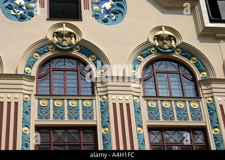 Art Deco Gebäude Ainmillerstrasse Künstler Viertel Schwabing München Bayern Deutschland Stockfoto