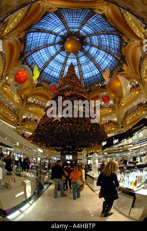 Kaufhaus Galeries Lafayette, Weihnachtszeit, Paris, Frankreich Stockfoto