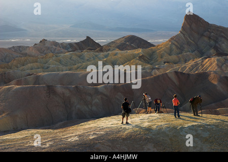 Fotografen am Zabriskie Point, Death Valley National Park, USA Stockfoto