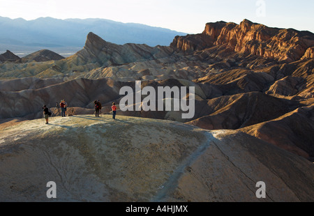 Fotografen am Zabriskie Point, Death Valley National Park, USA Stockfoto