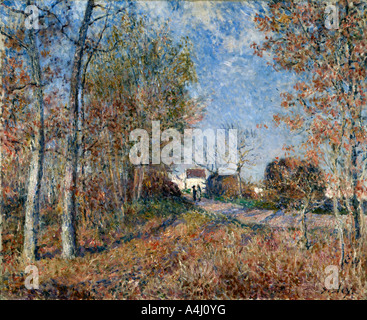 "Ecke der Wald in der Nähe von Sablons", 1883. Schöpfer: Alfred Sisley. Stockfoto