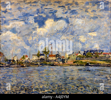 "Die Seine bei Point du Jour", 1877. Artist: Alfred Sisley Stockfoto