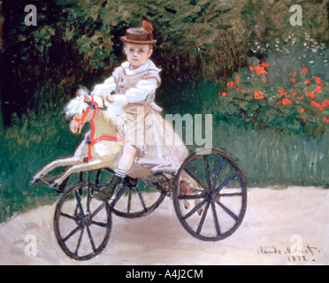 'Jean Monet, der an einem mechanischen Pferd", 1872. Künstler: Claude Monet Stockfoto