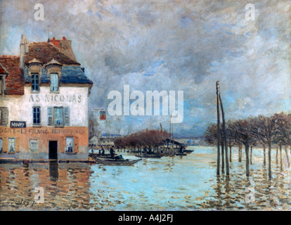 "Die Flut an Port-Marly', 1876. Artist: Alfred Sisley Stockfoto