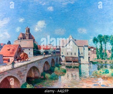 "Die Brücke von Moret', 1893. Artist: Alfred Sisley Stockfoto