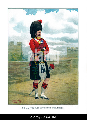 "Die 42nd, der Black Watch (Royal Highlanders)', c.1890 Künstler: Geoffrey Douglas Giles Stockfoto