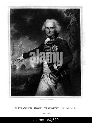 Admiral Alexander Haube, 1st Viscount Bridport, Offizier der Royal Navy, (1832). Artist: J Robinson Stockfoto
