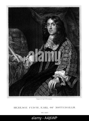 Heneage Fink, 1st Earl of Nottingham, Lordkanzler von England, (1824). Artist: W Freeman Stockfoto