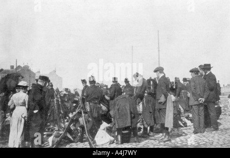 Die Mobilisierung für die Verteidigung von Lüttich, Belgien, 31. Juli 1914. Artist: Unbekannt Stockfoto