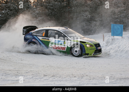 Ford Focus WRC, angetrieben von Mikko Hirvonnen während der Uddeholm Rallye Schweden 2006 Stockfoto