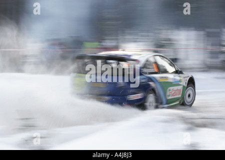 Ford Focus WRC, angetrieben von Mikko Hirvonnen während der Uddeholm Rallye Schweden 2006 Stockfoto