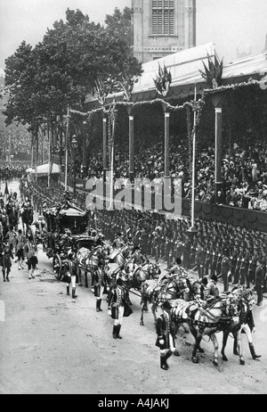 Der krönungsprozession von George V und Königin Maria, in der Nähe von Westminster Abbey, 22. Juni 1911, (1937). Artist: Unbekannt Stockfoto