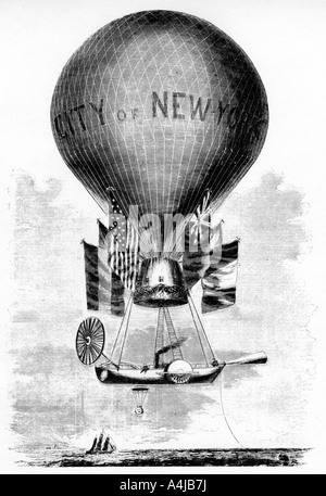 'Professor Lowe's Balloon', c 1859. Artist: Unbekannt Stockfoto