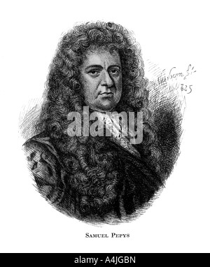 Samuel Pepys, Englisch tagebuchschreibers, (19. Jahrhundert). Artist: Unbekannt Stockfoto