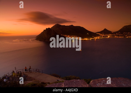 Sonnenuntergang auf Chapman s Peak in Richtung Hout Bay Cape Peninsula Western Cape Südafrika Stockfoto