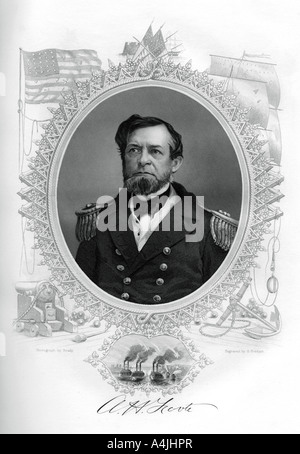 Andrew Hull Foote, Amerikanischer Bürgerkrieg, Admiral, 1862-1867. Artist: G Stodart Stockfoto