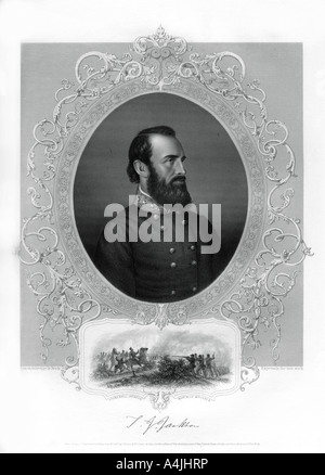 Thomas Jonathan Stonewall Jackson, General der Konföderierten während des Amerikanischen Bürgerkrieges, 1862-1867. Artist: Unbekannt Stockfoto