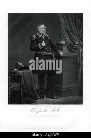 General Winfield Scott, United States Army General, Diplomat, und Präsidentschaftskandidat, 1862-1867. Artist: Unbekannt Stockfoto