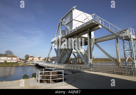 Pegasus-Brücke Batterie Normandie Frankreich Stockfoto