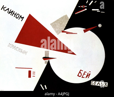 "Beat das Weiße mit den Roten Keil", 1920. Artist: Lazar Markovich Lissitzky Stockfoto