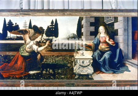 "Die Verkündigung", 1472-1475. Künstler: Leonardo da Vinci Stockfoto